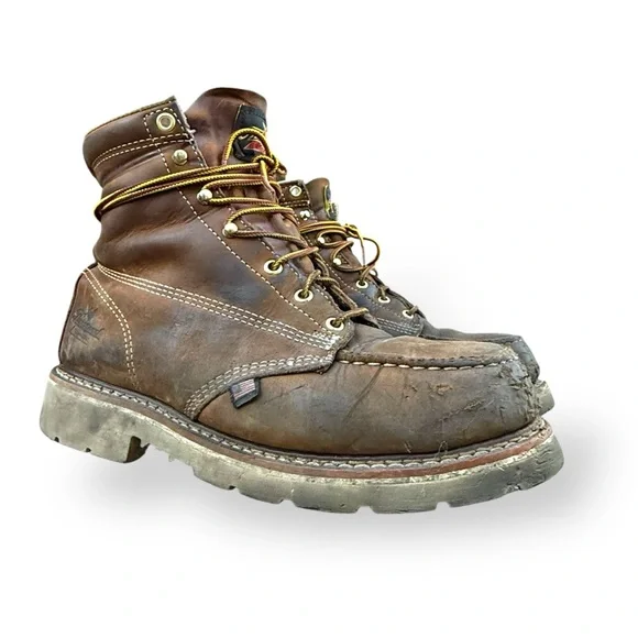 Thorogood Safety Toe American Heritage 6" Crepe Sole Work Boots size 9 2E Steel - Picture 16 of 16